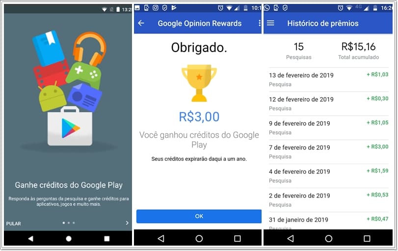 Aplicativo Google Opinion Rewards